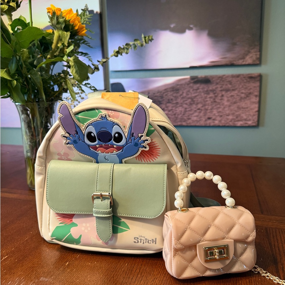Bioworld Stitch Backpack with Green and Cream Accents - NWT